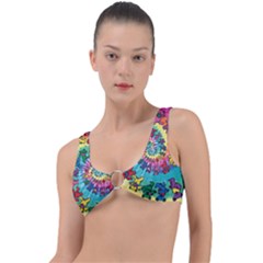 Tie Dye Grateful Dead Bears Ring Detail Bikini Top by Perong