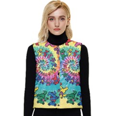 Tie Dye Grateful Dead Bears Women s Button Up Puffer Vest