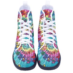 Tie Dye Grateful Dead Bears Women s High-top Canvas Sneakers by Perong