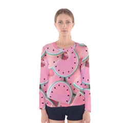 Aesthetic Cute Kawaii Watermelon Women s Long Sleeve T-shirt