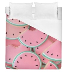 Aesthetic Cute Kawaii Watermelon Duvet Cover (queen Size) by Perong