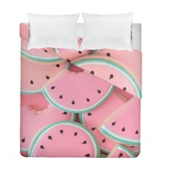 Aesthetic Cute Kawaii Watermelon Duvet Cover Double Side (full/ Double Size) by Perong