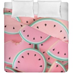 Aesthetic Cute Kawaii Watermelon Duvet Cover Double Side (king Size) by Perong