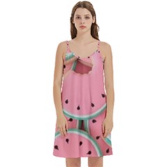 Aesthetic Cute Kawaii Watermelon Mini Camis Dress With Pockets by Perong