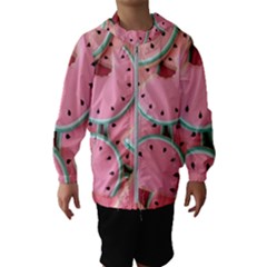 Aesthetic Cute Kawaii Watermelon Kids  Hooded Windbreaker