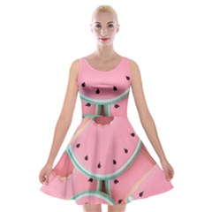 Aesthetic Cute Kawaii Watermelon Velvet Skater Dress by Perong