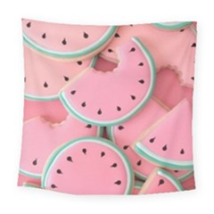 Aesthetic Cute Kawaii Watermelon Square Tapestry (large)