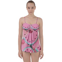 Aesthetic Cute Kawaii Watermelon Babydoll Tankini Set by Perong