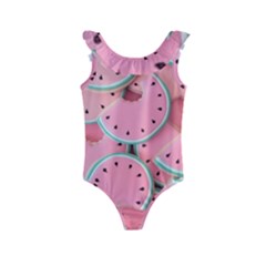 Aesthetic Cute Kawaii Watermelon Kids  Frill Swimsuit by Perong