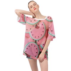 Aesthetic Cute Kawaii Watermelon Oversized Chiffon Top by Perong