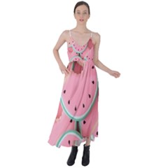 Aesthetic Cute Kawaii Watermelon Tie Back Maxi Dress by Perong