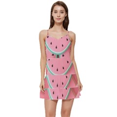 Aesthetic Cute Kawaii Watermelon Short Frill Dress by Perong