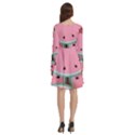 Aesthetic Cute Kawaii Watermelon Long Sleeve Knee Length Skater Dress With Pockets View4