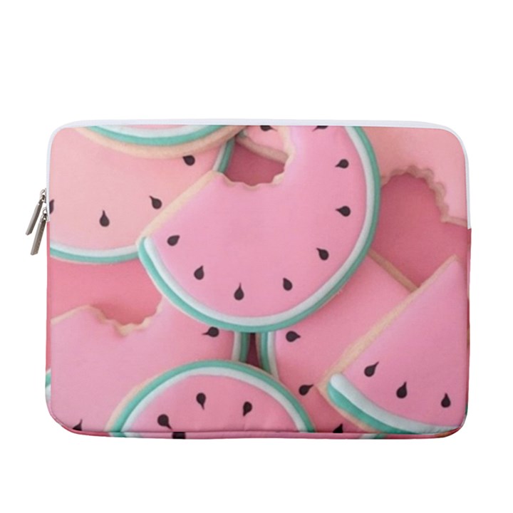 Aesthetic Cute Kawaii Watermelon 14  Vertical Laptop Sleeve Case With Pocket