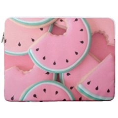 Aesthetic Cute Kawaii Watermelon 17  Vertical Laptop Sleeve Case With Pocket