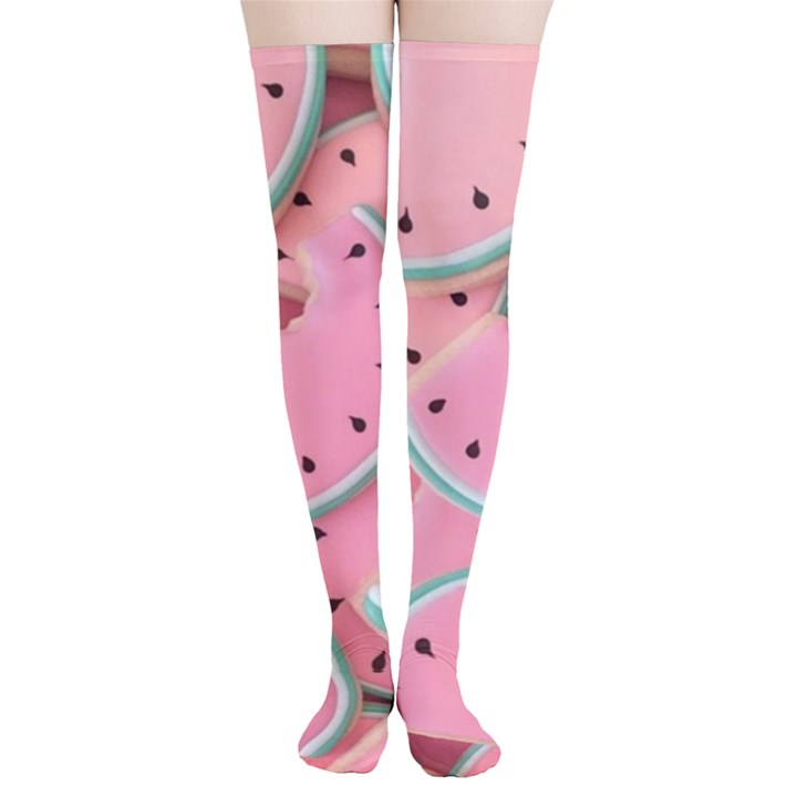 Aesthetic Cute Kawaii Watermelon Thigh High Stockings