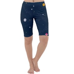 Space Nasa Galaxy Cropped Leggings  by Perong