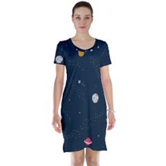 Space Nasa Galaxy Short Sleeve Nightdress by Perong