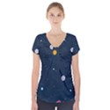 Space Nasa Galaxy Short Sleeve Front Detail Top View1