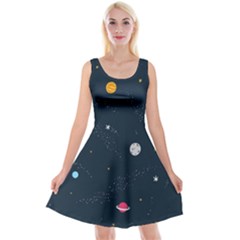 Space Nasa Galaxy Reversible Velvet Sleeveless Dress