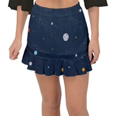 Space Nasa Galaxy Fishtail Mini Chiffon Skirt by Perong