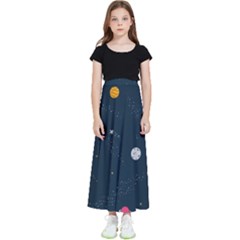 Space Nasa Galaxy Kids  Flared Maxi Skirt by Perong