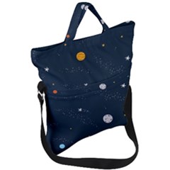 Space Nasa Galaxy Fold Over Handle Tote Bag by Perong