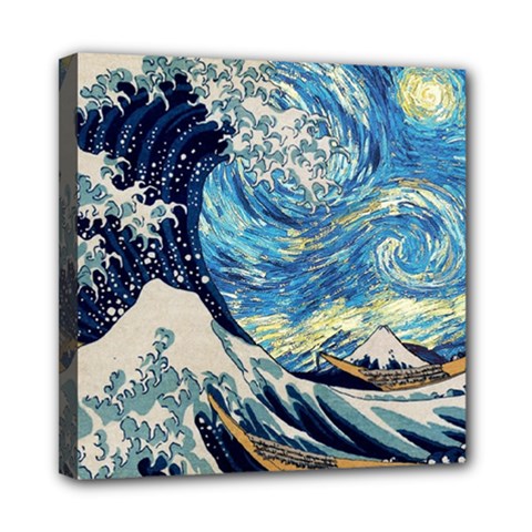 The Great Wave Of Kanagawa Painting Mini Canvas 8  X 8  (stretched) by Perong