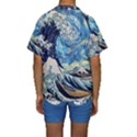 The Great Wave Of Kanagawa Painting Kids  Short Sleeve Swimwear View2