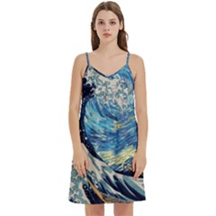 The Great Wave Of Kanagawa Painting Mini Camis Dress With Pockets by Perong