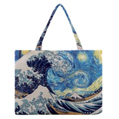 The Great Wave Of Kanagawa Painting Zipper Medium Tote Bag