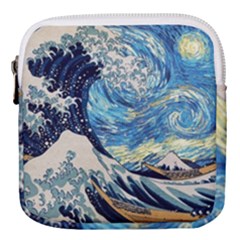 The Great Wave Of Kanagawa Painting Mini Square Pouch by Perong