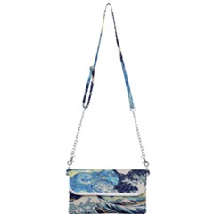 The Great Wave Of Kanagawa Painting Mini Crossbody Handbag by Perong