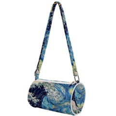 The Great Wave Of Kanagawa Painting Mini Cylinder Bag by Perong