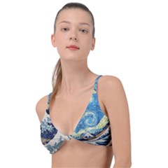 The Great Wave Of Kanagawa Painting Knot Up Bikini Top by Perong