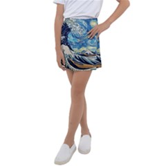 The Great Wave Of Kanagawa Painting Kids  Tennis Skirt by Perong