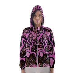 Pink Browning Deer Glitter Camo Women s Hooded Windbreaker