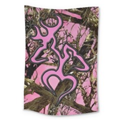 Pink Browning Deer Glitter Camo Large Tapestry