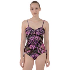 Pink Browning Deer Glitter Camo Sweetheart Tankini Set by Perong