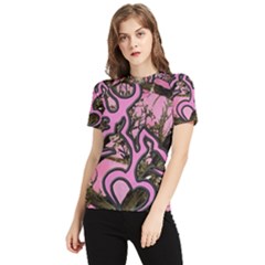 Pink Browning Deer Glitter Camo Women s Short Sleeve Rash Guard by Perong