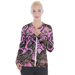 Pink Browning Deer Glitter Camo Casual Zip Up Jacket by Perong