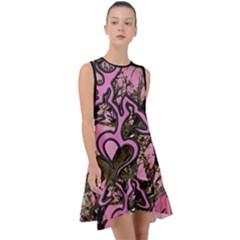 Pink Browning Deer Glitter Camo Frill Swing Dress by Perong