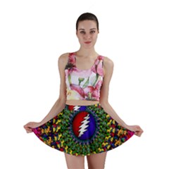 Grateful Dead Bear Pattern Mini Skirt