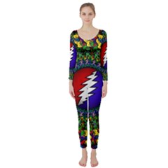 Grateful Dead Bear Pattern Long Sleeve Catsuit by Maspions