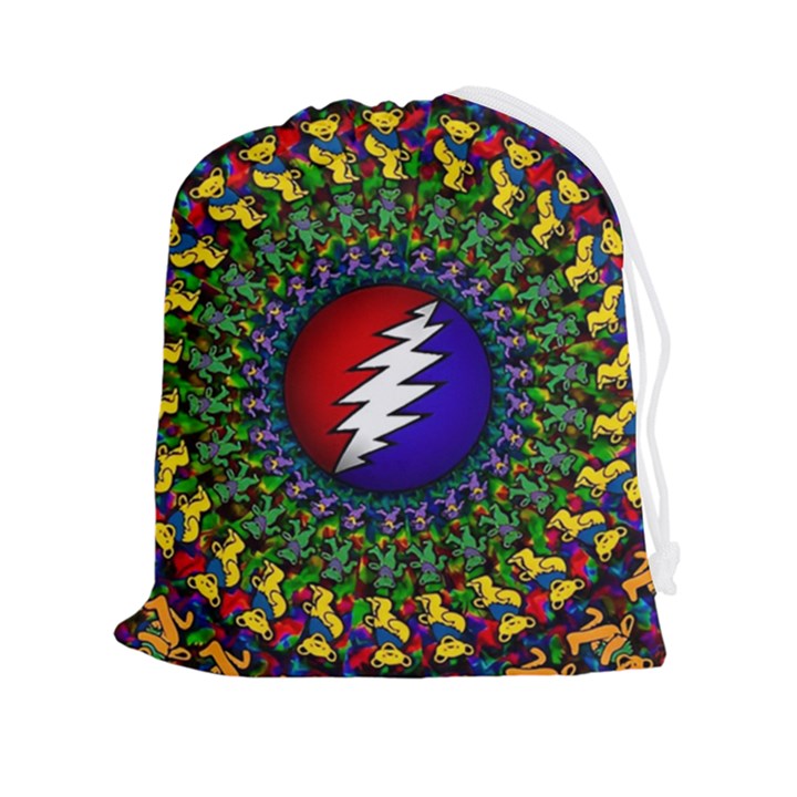 Grateful Dead Bear Pattern Drawstring Pouch (2XL)