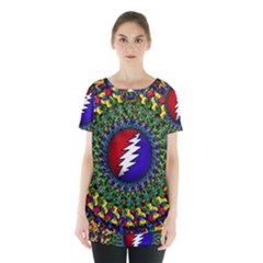 Grateful Dead Bear Pattern Skirt Hem Sports Top