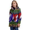 Grateful Dead Bear Pattern Kids  Hooded Longline Puffer Jacket View3