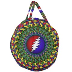 Grateful Dead Bear Pattern Giant Round Zipper Tote by Maspions