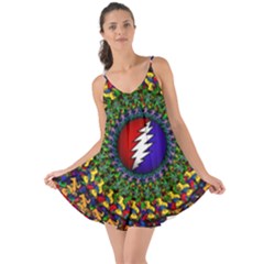 Grateful Dead Bear Pattern Love The Sun Cover Up