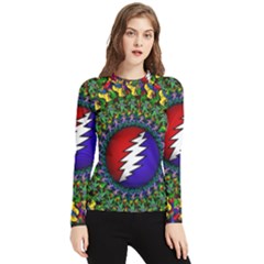 Grateful Dead Bear Pattern Women s Long Sleeve Rash Guard